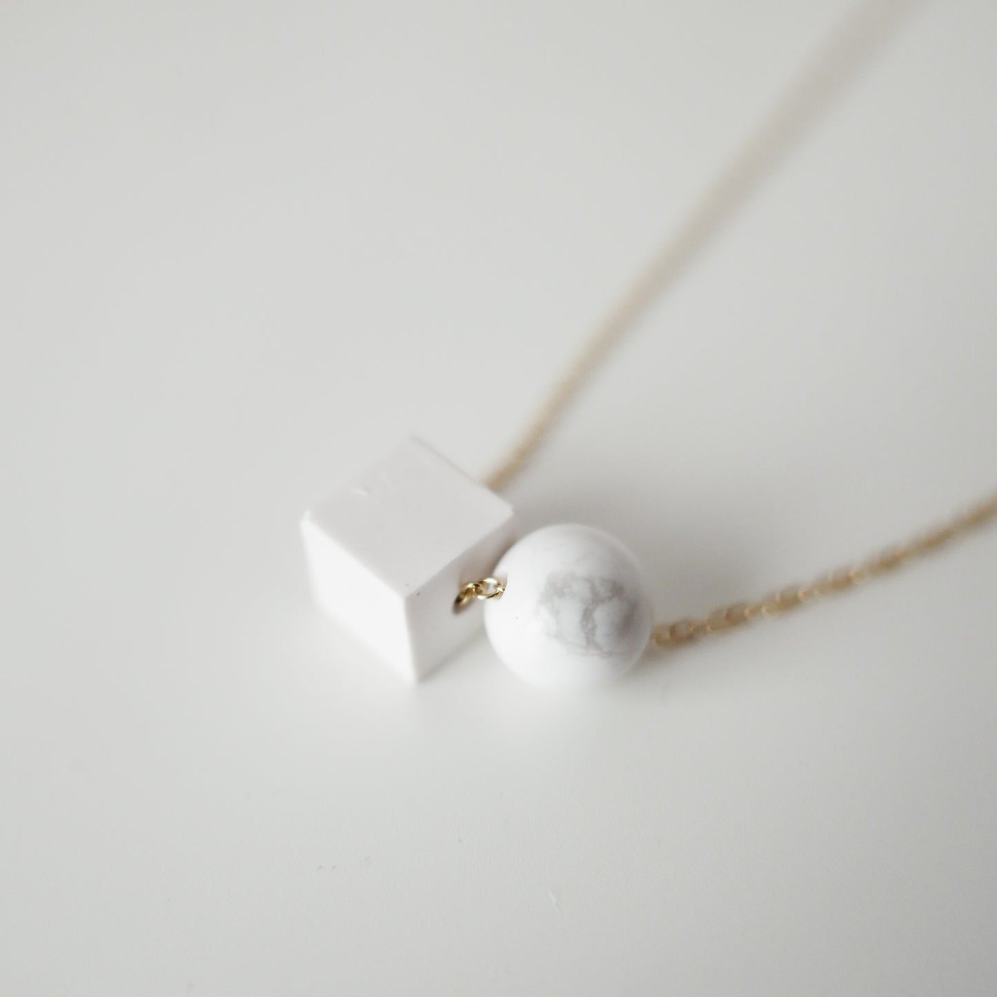 Cube + Howlite Necklace