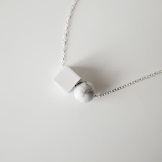 Cube + Howlite Necklace