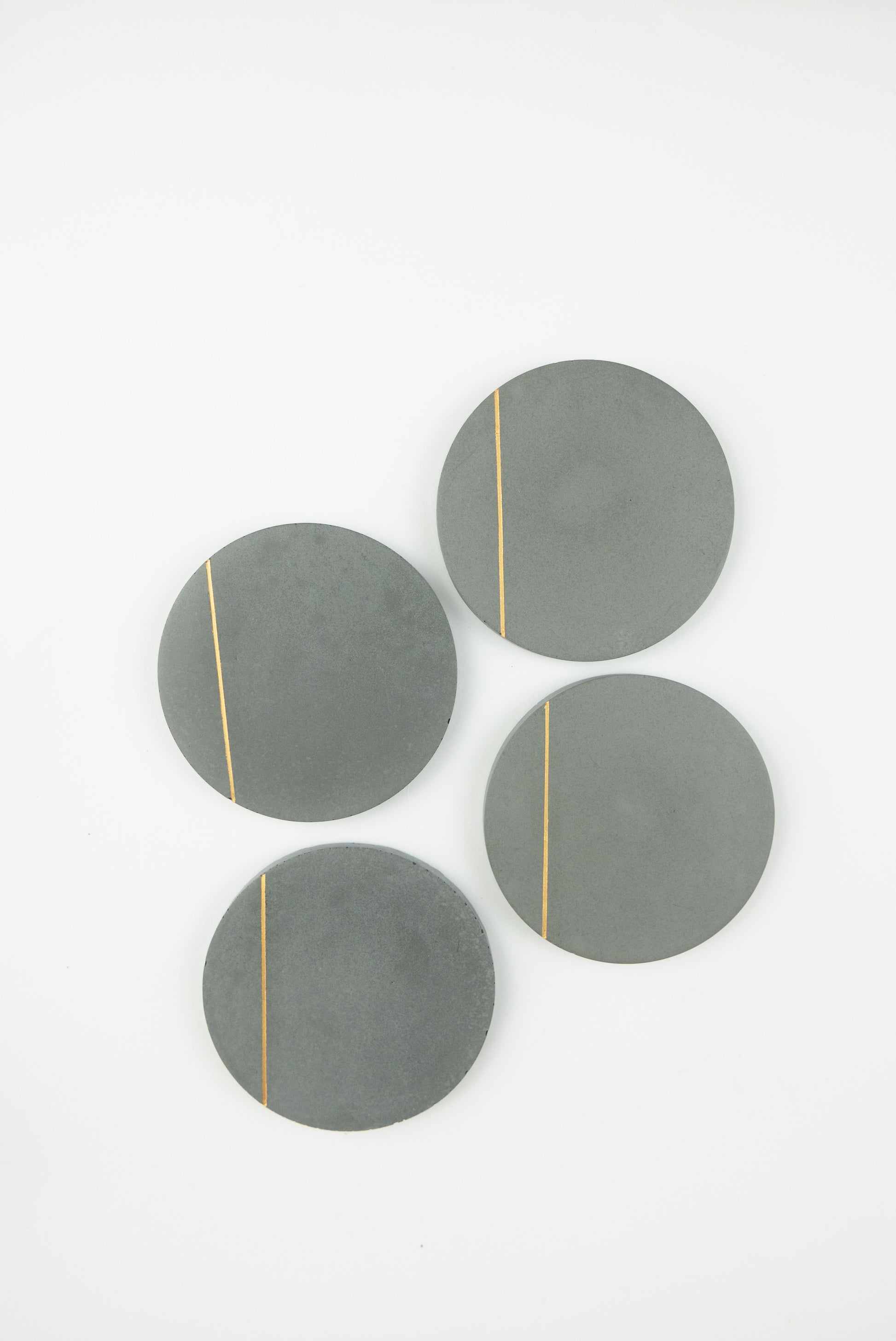 Molded Cement Square Coasters in Blue and Black (Set of 4) - Rustic Fusion